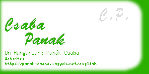 csaba panak business card